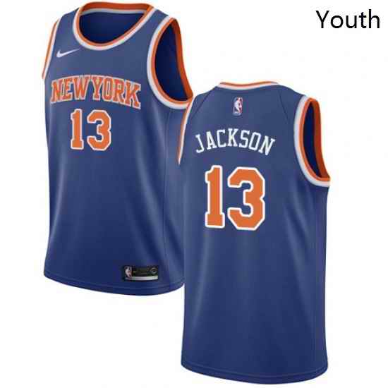 Youth Nike New York Knicks 13 Mark Jackson Swingman Royal Blue NBA Jersey Icon Edition